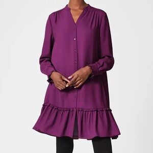 Hobbs London - Dianna Ruffled Hem Dress - Purple